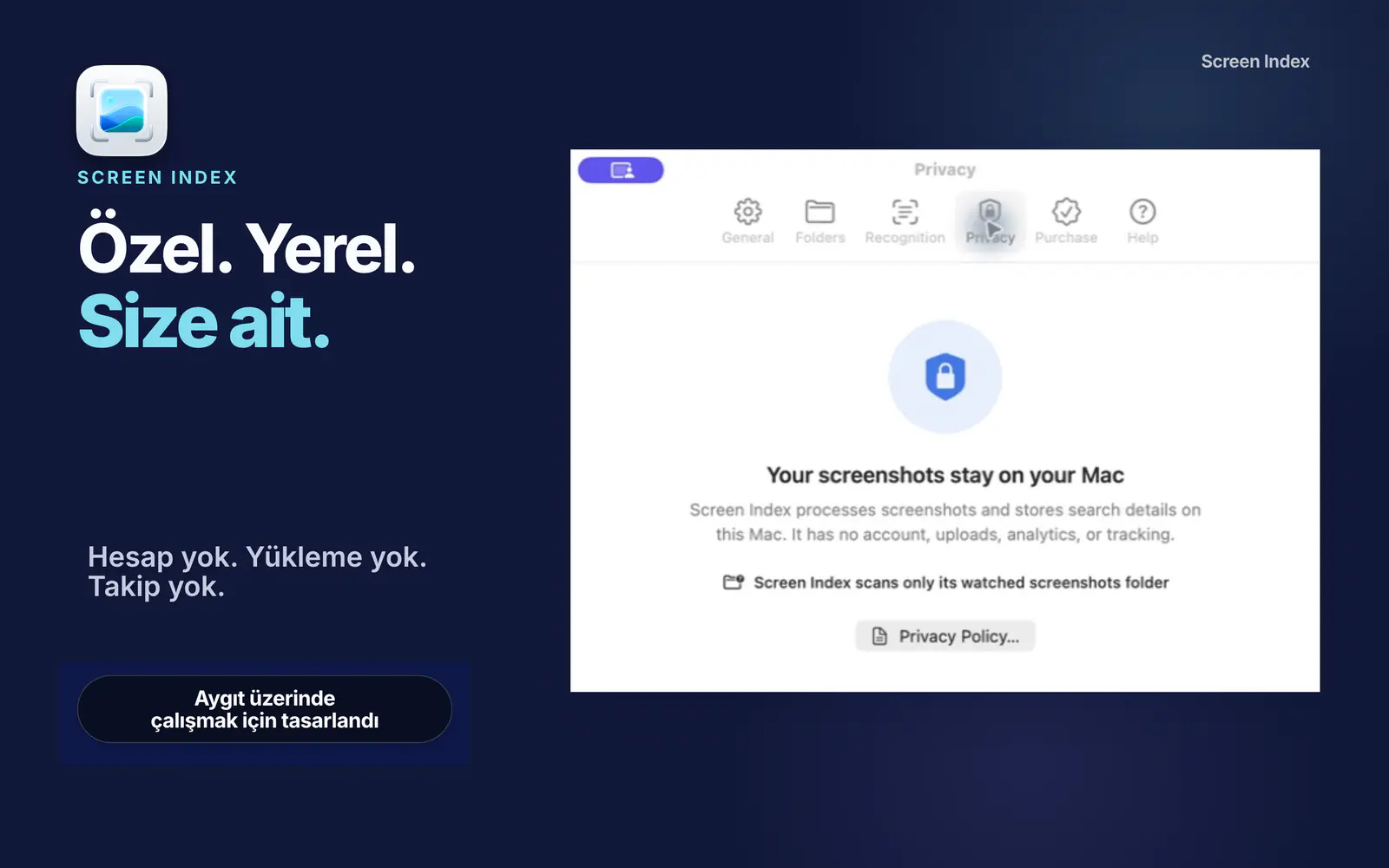 Gizlilik ayarları, ekran görüntülerinin ve arama verilerinin Mac’te kaldığını açıklıyor